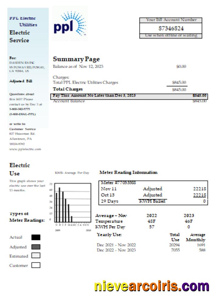PPL utility business bill